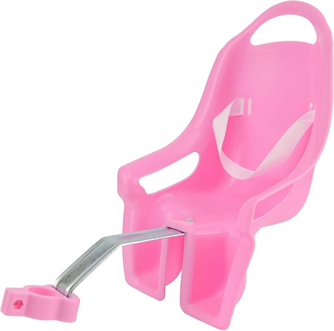 Doll Bike Seat for Girls – Bicycle Doll Chair for 12–20 Inch Kids Bikes, Fits American Girl Dolls, Pink
