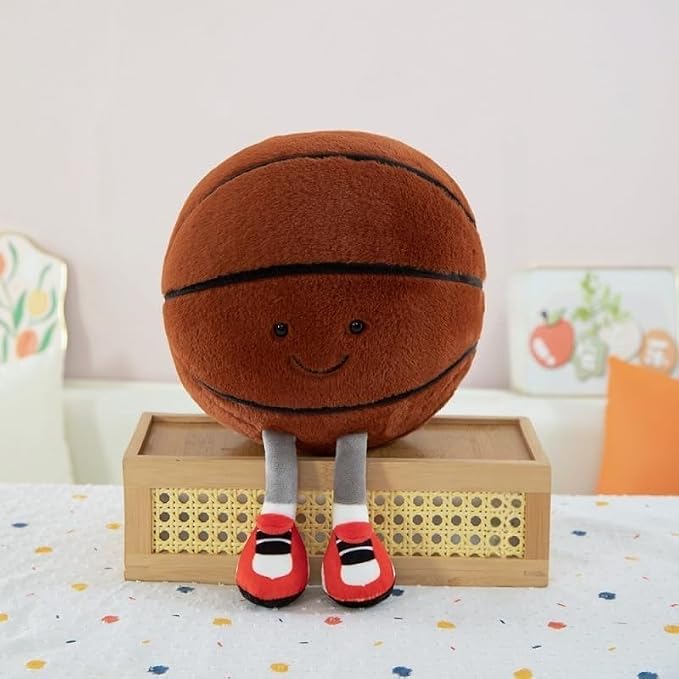 13.7" Cute Football Plush Toys Soft Stuffed Sport Throw Pillow Plush Ball Gift for Kids Birthday and Christmas Decoration (Basketball)