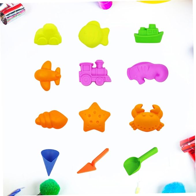 12pcs Beach Sand Playset Educational Sandbox Fun Creative Plastic Tools for Random Colors Random Color