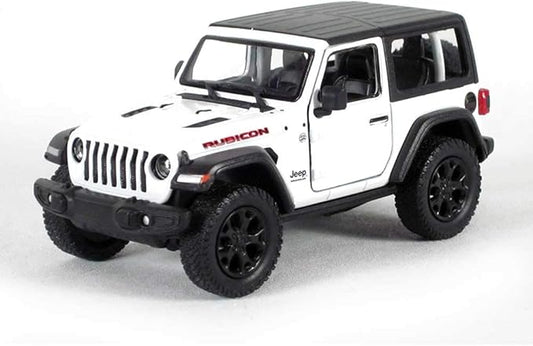 KiNSMART - Jeep Wrangler Rubicon Off Road 4x4 5 inch 1:34 Scale Die Cast Model Replica Toy Car (White Hardtop)