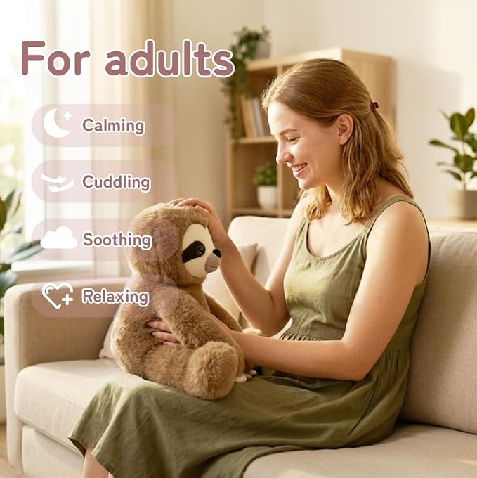 Niuniu Daddy 14" | 3.5 Pound Sloth Weighted Stuffed Animals for Adults & Kid, Calming Sloth Plush for Hugging Pillow, Sitting Cuddly Toy Huggable Gift for Everyday Comfort for Boys Girls
