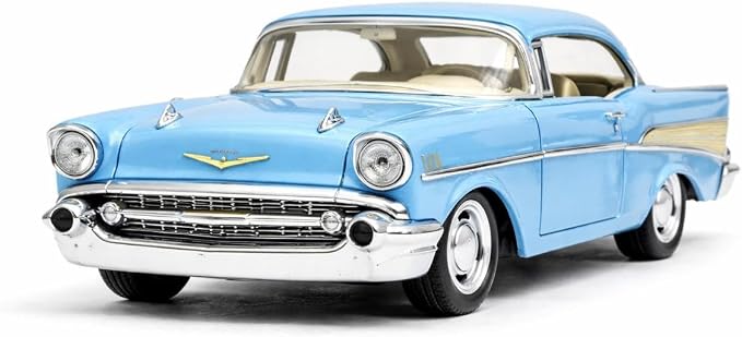 KiNSMART 1957 Chevy Bel Air Coupe 1:40 Scale 5" Die Cast Metal Classic Toy Car (Blue)