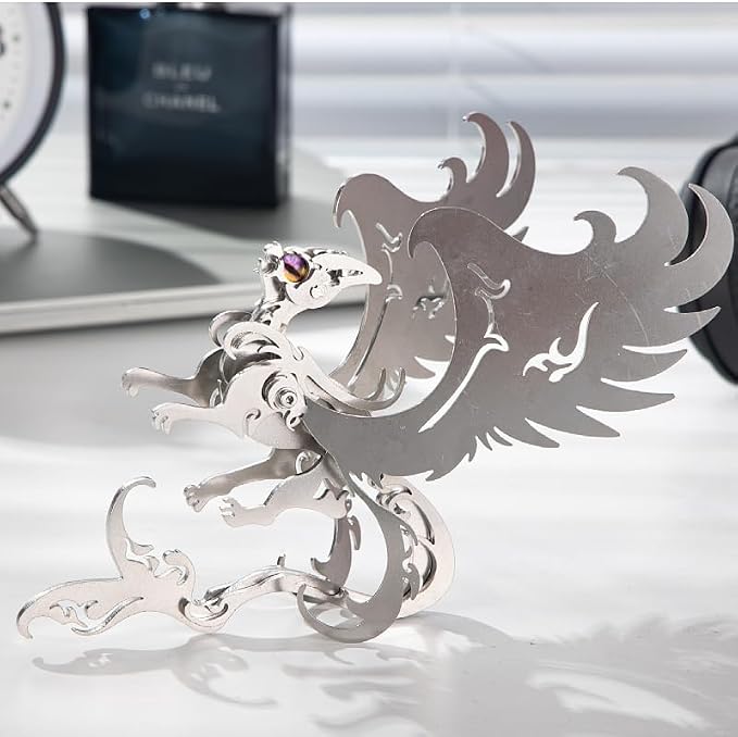 3D Metal Puzzles Toys The Meow Meow Family King and Princess Cat DIY Handmade Assembled Model Kits Ornaments Christmas New Year and Birthday Gifts for Adult (Princess Cat Silver)