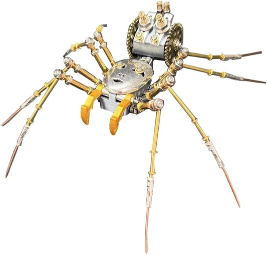 3D Metal Insect Puzzle for Adults, 186PCS Human-Face Hunting Mechanical Spider Model Kit, DIY Assembly Metal Puzzle Decoration Gift for Birthday Christmas