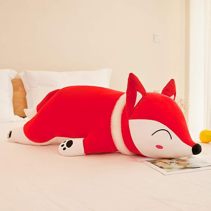 Stuffed Fox Animal Plush Toy 20 Inches Red Large Animal Stuffed Plushies Super Soft Cute Cuddly Pillow Cushion Stuff Dolls Birthday Xmas Gifts for Children Kids Boys Girls Room Decor, 20Inches
