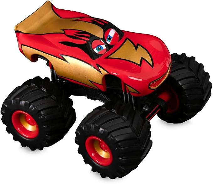 Disney Store Official Monster Trucks Lightning McQueen & Tow Mater Die Cast Set - 1:43 Scale Die Cast Metal Pixar Cars Toys with Free Rolling Wheels - Scenic Display Packaging Included