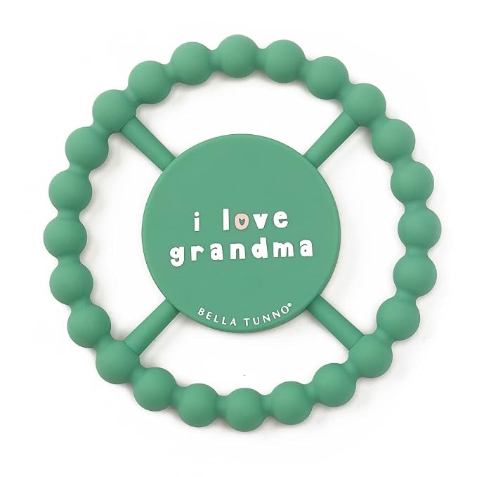 Baby Teether by Bella Tunno, Silicone Teethers for Babies 3-6 Months, 6-12 Months, Baby Toys, Pacifier, Teething Relief, Boys, Girls, I Love Grandma