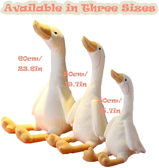 23.6" Goose Plush White Swan Stuffed Animal Toy Duck Plush Toy,Gifts for Kids