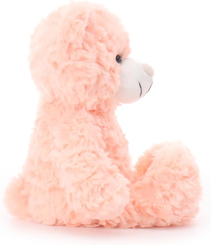 Apricot Lamb Orange Pink Flower Bear Stuffed Animals for Kids, Soft Cute Plush Toys for Baby Girl and Boy, 8 Inches