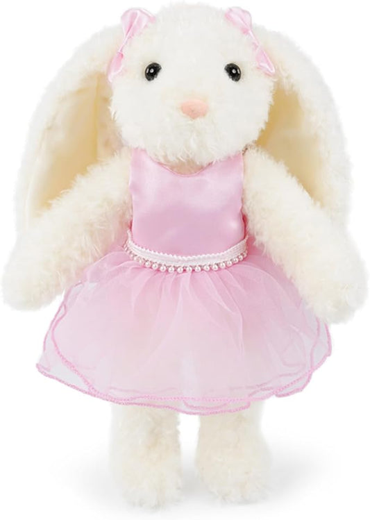 Ballerina Stuffed Animal Plush Toy Pink Tutu Dress Pearl Skirt Easter Rabbit Basket Stuffers Gifts for Girls Daughter Niece Dance Recital Ballet Class Princess Fairy Pretend Play Doll