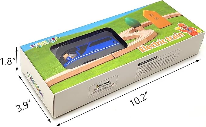DSHMIXIA Battery Operated Train for Wooden Train Track Set Toys for Toddlers 3 4 5 Year Old Boys Kids Magnetic Couplings City Vehicle with Figures(Without Battery)