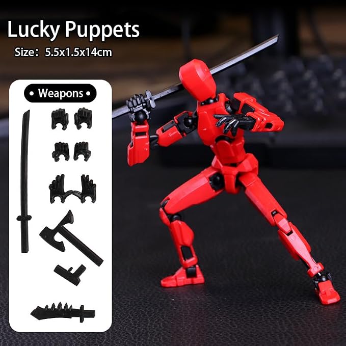2026 New Assembly Completed-Titan 13 Action Figure,Dummy Robot 13 Action Figures Set,3D Printed Multi-Jointed Action Figures,Nova 13 Action Figure for Collectors Desktop Decorations (Red)