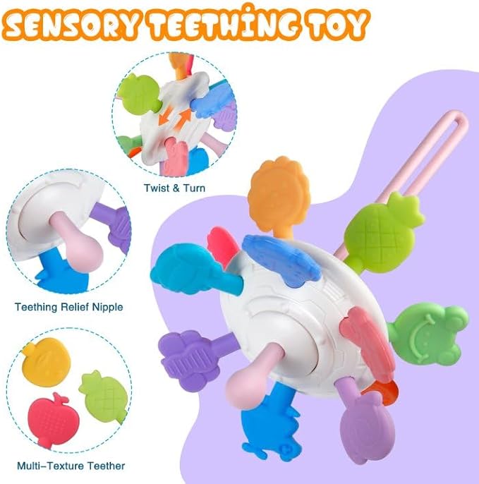 Plunack 4-in-1 Baby Toys for 6-12 Months - Montessori Soft Stacking Blocks for Babies 9 Months+, Infants Teething Toys, Sensory Balls and Educational Learning Set for Toddlers (Boys & Girls)