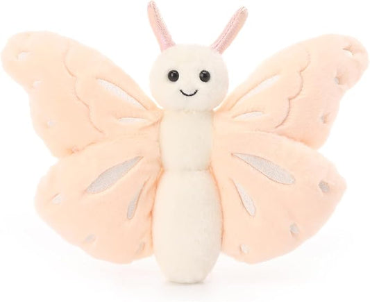 Apricot Lamb Flesh Pink Butterfly Stuffed Animals for Kids, Soft Cute Plush Toys for Baby Girl and Boy, 7.5 Inches