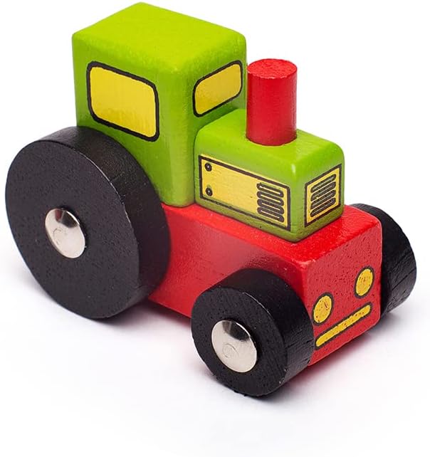 Bigjigs Rail Tractor Low Loader - Other Major Wooden Rail Brands are Compatible