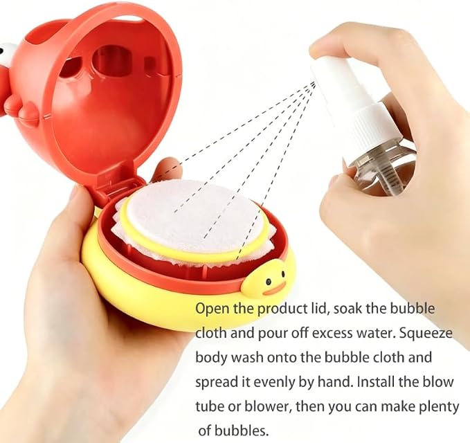 Bath Toy, Bathroom Bubble Machine for Boys and Girls, Kids Bathtub Water Play Toy, Suitable for Children Aged 1-3and4-8(Red)