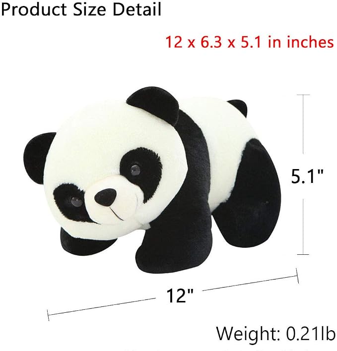 Stuffed Panda Animal Plush Toy 12 Inches Animal Stuffed Plushies Super Soft Cute Cuddly Pillow Cushion Stuff Dolls Birthday Xmas Gifts for Children Kids Boys Girls Room Decor Bedtime, 12Inches