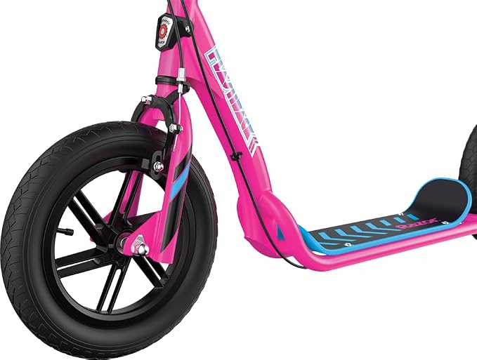 Razor Flashback Kick Scooter – 12" Mag Wheels with Air-Filled Tires, Dual Hand-Operated Brakes, BMX Style Scooter for Kids and Teens