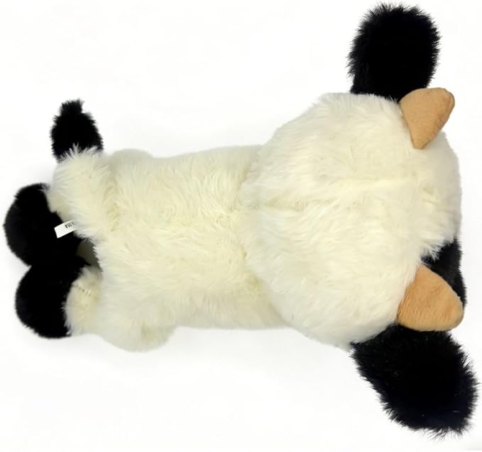YUKOUQIAN Cute Cow Plush Stuffed Animal Doll Toy 10 inch for Girls Boys (pa Cow Black White)
