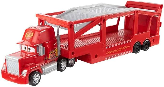 Mattel Disney and Pixar Cars Mack Hauler, 13-inch Toy Transporter Truck with Ramp & Carry Storage for 12 Vehicles, Gift for Kids Ages 4 Years Old & Up