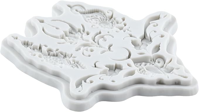 Baroque Polymer Clay Mold Curlicues Scroll Lace Silicone Molds Relief Flower Mold for DIY Craft Epoxy Resin Casting Polymer Clay Tools Crafts Air Dry Jewelry Making