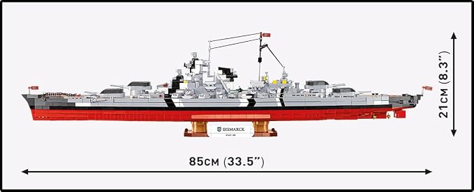 COBI Historical Collection WWII Battleship Bismarck, 3204 Pieces