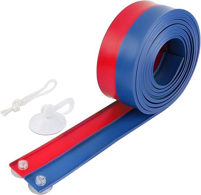 Flexible Race Car Track 15 Ft Starter Set with Suction Cups Compatible with Diecast 1/64th Car for Ages 3 & Up Classic Blue and Red Double Track Long Rolls Up Portable Racetrack