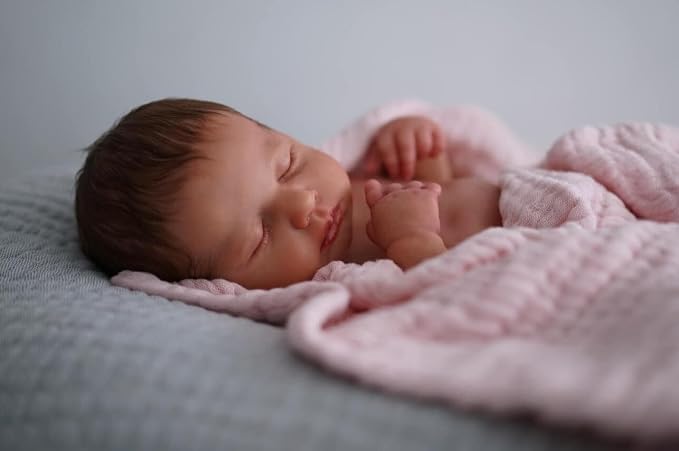 Anano Realistic Reborn Baby Doll Full Body Vinyl Waterproof 20 Inch Real Looking Lifelike Sleeping Newborn Baby Girl Dolls Loulou Life Like Toddler Washable Baby Doll