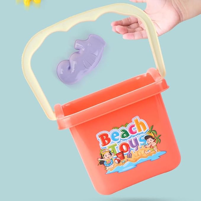 Toyvian Plastic Beach Toys Set, 3pcs Lightweight ABS Sand Bucket, Shovel and Sand Timer Sandbox Toys for Outdoor Play Summer Travel Essentials for Boys Girls