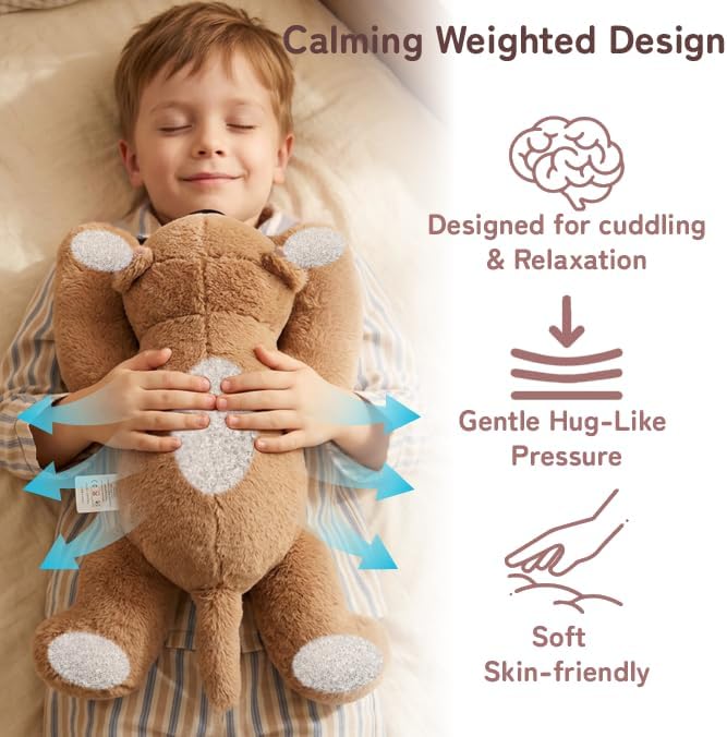 Niuniu Daddy Weighted Otter Stuffed Animal for Kids & Adults, 20 Inch 3.3lb Large Plush Toy with Soft Fur, Weighted Plushies Pillow for Sensory Calm, Huggable Gift for Everyday Comfort