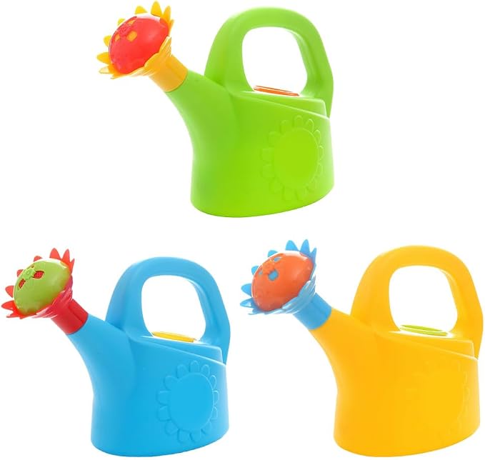 Toyvian Watering Can Set, 3pcs Plastic Beach and Bath Toys for Toddlers Gardening Tools Small Gardening Tools Sandbox Accessories for Boys and Girls