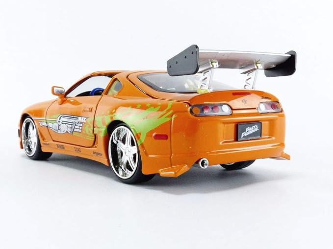 Jada Fast & Furious Brian’s 1995 Toyota Supra Diecast Model – 1:24 Scale Durable Die Cast Car – Includes Brian O' Conner Figure – Perfect for Collectors and Kids