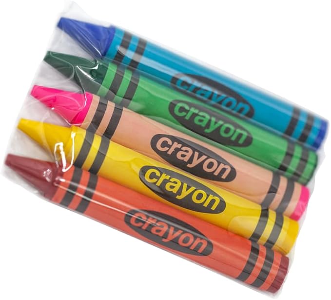 Lucky Art 20 Sets of 5 Packs (100 count) Jumbo Size Crayons - Mini Crayon Packs Non-Toxic; Crayons in bulk for Kids Party Favors, School Supplies for Teachers & Travel