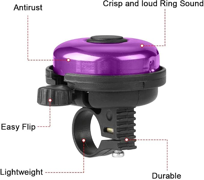 Accmor Classic Bike Bell, Aluminum Bicycle Bell, Loud Crisp Clear Sound Bicycle Bike Bell for Adults Kids
