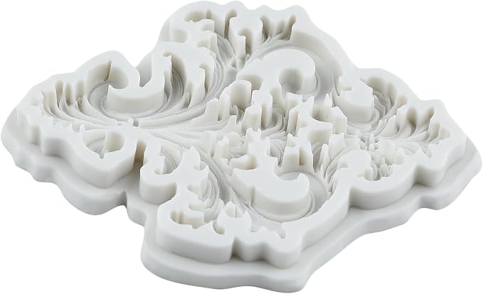 Baroque Silicone Mold Curlicues Scroll Lace Polymer Clay Mold Vintage Relief Flower Lace Filigree Molds for DIY Crafts Epoxy Resin Casting Air Dry Polymer Clay Plaster Jewelry Making