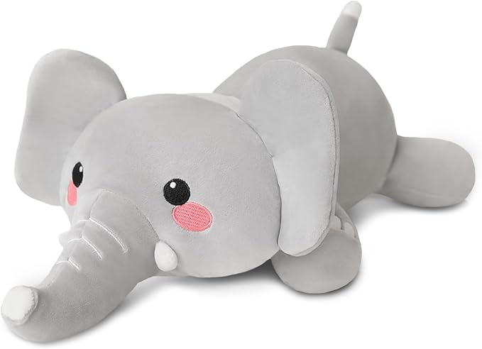TOYSYM Weighted Stuffed Animals, 1.6 lbs Elephant Stuffed Animal with Weighted Beads, Cute Plush Toy Pillow Gifts for Adults Kids Boys Girls