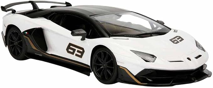 RASTAR Toy Lamborghini Car 1:14 Lamborghini Aventador SVJ Remote Control Model Car, Super RC Sport Racing Car for Kids Boys Gifts, 2.4GHz / White