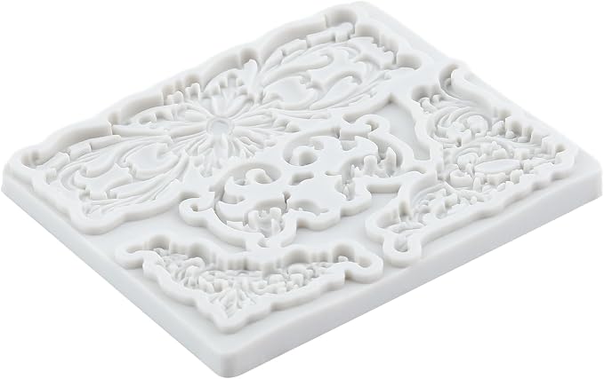 Baroque Curlicues Scroll Lace Silicone Molds Scroll Relief Flower Lace Filigree Polymer Clay Mold for DIY Crafts Epoxy Resin Casting Air Dry Polymer Clay Plaster Jewelry Making