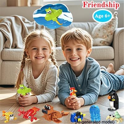 24 Pack Party Favor for Kids Building Set, Mini Ocean Animals Building Blocks Toy for Goodie Bag Stuffers, Classroom Prizes, STEM Toys for Boys,Easter Basket Stuffers, Birthday Gifts