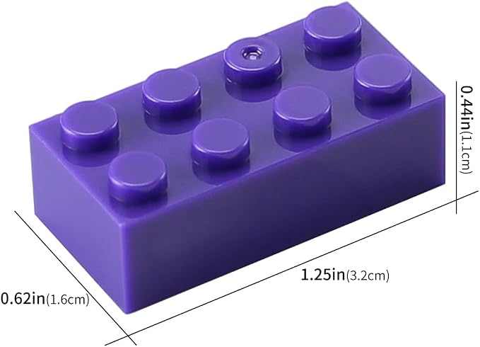 100pcs 2x4 Bricks Dark Purple Pieces Parts Classic Building kit Creative Play Set Basic Blocks Toy Accessories Compatible with 3001 Major Brands