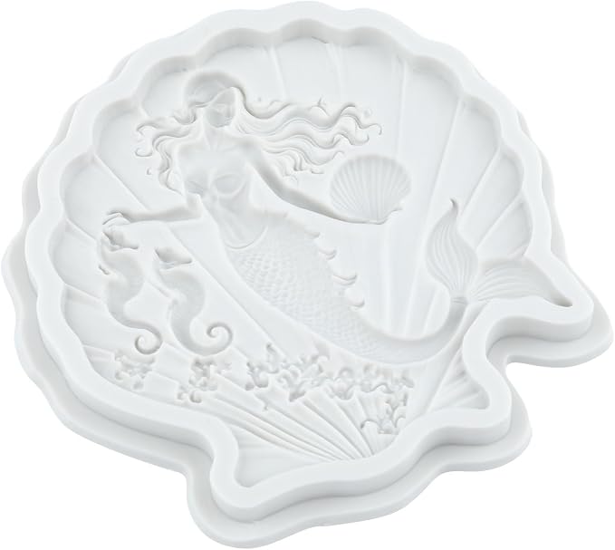 Seashell Silicone Mold Shell Mermaid Seahorse Polymer Clay Molds for DIY Craft Epoxy Resin Casting Polymer Clay Tools Crafts Air Dry Jewelry Making
