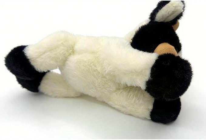 YUKOUQIAN Cute Cow Plush Stuffed Animal Doll Toy 10 inch for Girls Boys (pa Cow Black White)
