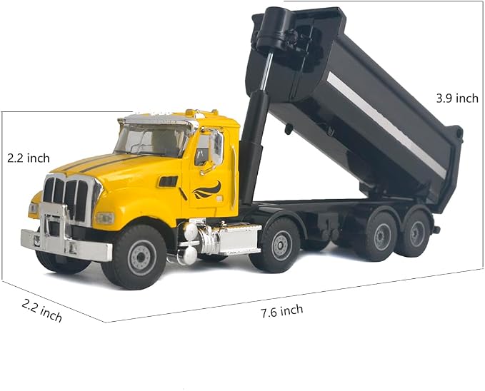 Ailejia Die-cast Heavy Duty Dump Truck - Engineering Vehicle Model for Construction and Farm Pretend Play
