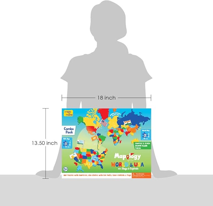 Imagimake Mapology USA & World Map Puzzle with Flags, Capitals, Stickers | Educational Toys for Ages 5-7 | Jigsaw Puzzles for Kids Ages 8-10 | Geography Toys for Age 8-13 | 6 Year Old Boy & Girl Gifts