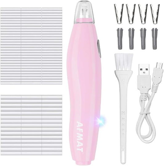 AFMAT Electric Eraser, with 140 Eraser Refills, Rechargeable Pencil Erasers for Artists, Electric Erasers for Drafting, Drawing, Painting, Sketching, Architectural Plans, Detailer Tool EE04(Pink)