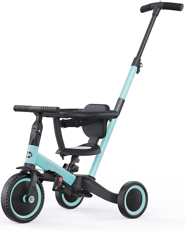 newyoo Toddler Tricycles for 1-3 Year Olds, Toddler Bike, Baby Balance Bike, Christmas and Birthday Gift for Boy and Girl, Trike with Push Handle, Safety Guard, Safety Belt, Blue, TR008 | for 1-3 Year Olds