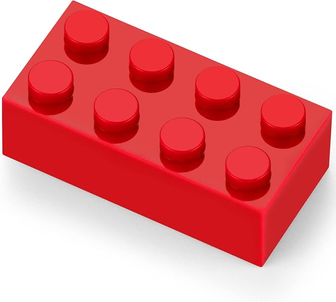 100pcs 2x4 Bricks Red Parts Pieces Building Blocks Classic Creative Play Set Toy Accessories Compatible with 3001 Major Brick Brands