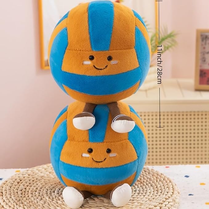 11" Cute Football Plush Toys Soft Stuffed Sport Throw Pillow Plush Ball Gift for Kids Birthday and Christmas Decoration (Volleyball - Yellow)
