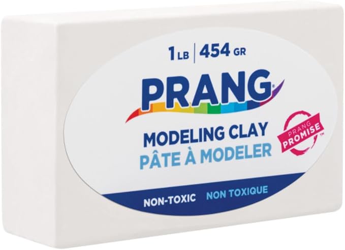Prang Modeling Clay, White, 1 lb. Block, Case of 12 Blocks, 192 oz. Total | Pliable, Non-Hardening, Non-Staining, Easy Clean-Up, Perfect for Preschool and Elementary Aged Children