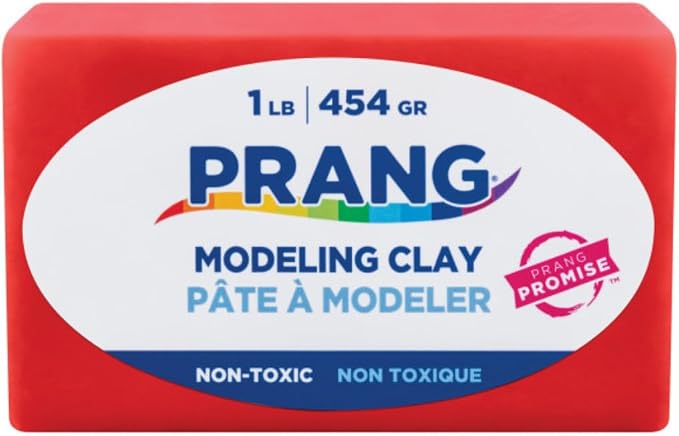 Prang Modeling Clay, Red, 1 lb. Block, Case of 12 Blocks, 192 oz. Total | Pliable, Non-Hardening, Non-Staining, Easy Clean-Up, Perfect for Preschool and Elementary Aged Children